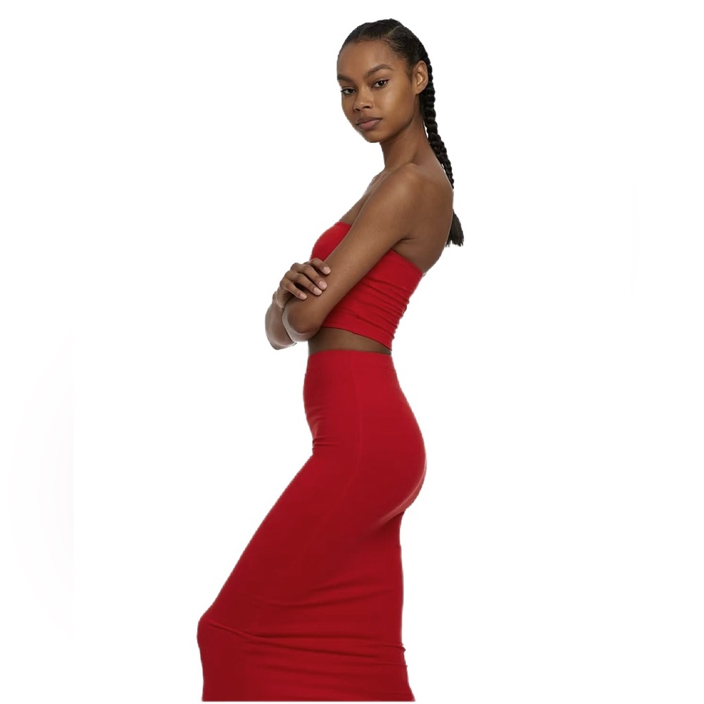 iNAMORATA Burton Top and Wilshire Skirt Red Set